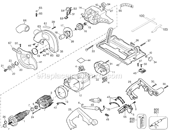 Page A Diagram and Parts List for BD3200 Type 1 Black and Decker Circular Saw